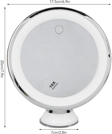LED Lighted 10x Magnification Suction Cup Makeup Mirror - Portable and Travel-Friendly - Buy Online on SooperMarket.com