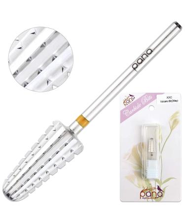 PANA 2-Way Volcano Carbide Bit 3/32 Shank - Silver 2X Coarse Grit | Dual Rotate Nail Drill Bit for Acrylic & Gel Nails - Manicure Pedicure Tool - Buy Online on SooperMarket.com