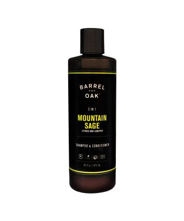 Barrel and Oak - 2-in-1 Men's Hair & Scalp Cleanser with Natural Moisturizer Essential Oil-Based Scent Vegan (Mountain Sage 16 oz)
