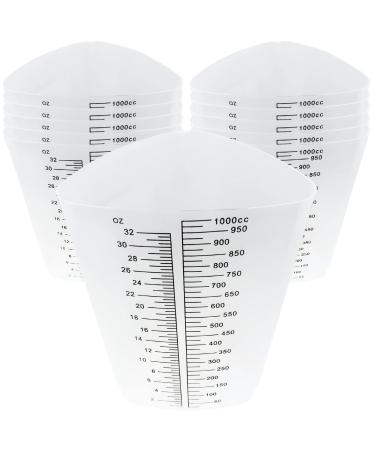 Pack of 10 EpoxyStix 32oz Triangular Paint/Epoxy Mixing Cups - Pack of Ten - Ideal For Mixing and Precise Pouring - Made from Polypropylene - Measurements in Ounces and Cubic Centimeter