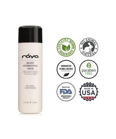 Raya Body Hydrating Milk 8 oz - Moisturizing & Restorative Body Lotion with Natural Oils & Vitamins | Softens & Calms Skin | International Shipping Available - Buy Online on SooperMarket.com