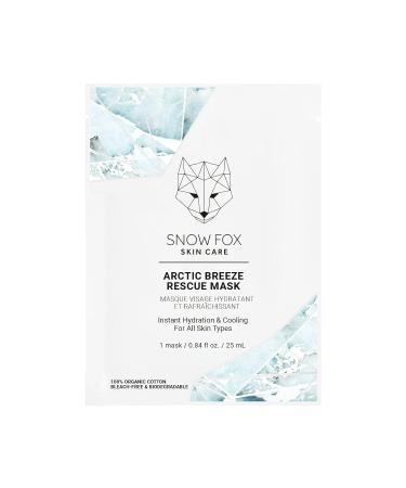 Snow Fox Skincare Arctic Breeze Rescue Mask - Hydrating Peppermint Oil & Aloe Vera for Skin Redness Relief | Post-Sun Recovery | Organic Cotton 5 Pack - Buy Online on SooperMarket.com