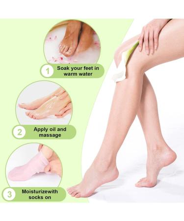Dearbag Silicone Socks for Women - 2 Pair Anti-Slip Moisturizing Foot Spa & Cracked Heel Care - Soft Skin Color & White - Buy Online on SooperMarket.com