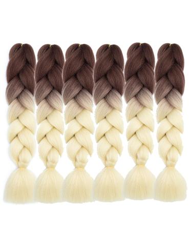 Art Hair 24 Kanecalon Braids Extensions - 6 Pieces Brown Blonde for Box Braids & Twists | International Shipping - Buy Online on SooperMarket.com