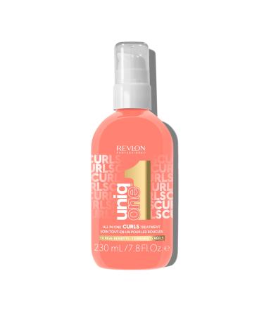 Revlon Professional Uniqone Curly Hair Leave-in Treatment 230ml Multibenefit Hair Courage for Curly Wavy and Krauses Hair Vegan Uo Curls Treatment (Cream)