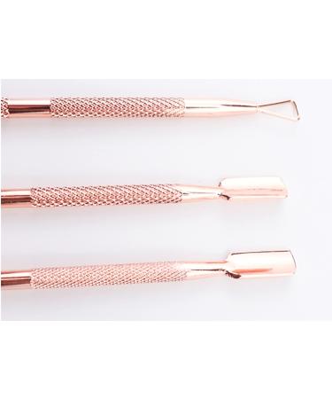 HaimiLiya 3Pcs Double Ended Stainless Steel Cuticle Pusher Set - Rose Gold Finish - Buy Online on SooperMarket.com