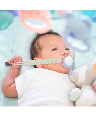 Baok Baby Schnullerhalter - 4 Anti-Tie-Off Steel Pacifier Chains | Silicone Pacifier Holders for Babies & Parents - Buy Online on SooperMarket.com