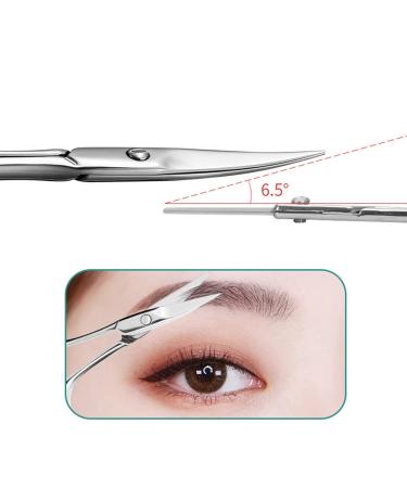 Manual Eyebrow Cutter & Tweezers | Eyebrow Care Scissors for Beard Eyelashes Nose Hair - Silver - Buy Online on SooperMarket.com