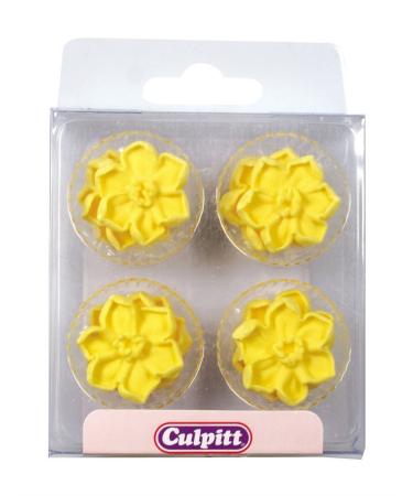 Daffodil Flower Sugar Pipings - Edible Decorationss for cupcakes and cakes - St Davids Day