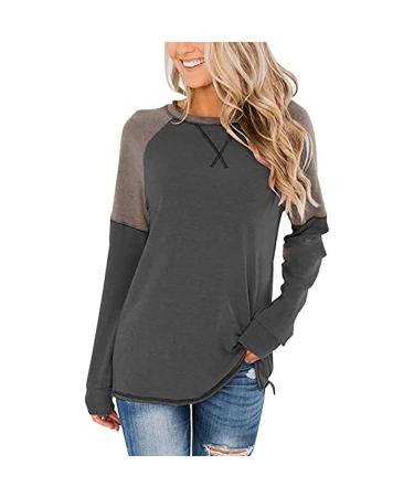 CreoQIJI crochet sweater women's winter round blouse with plain seams casual top blouse short pants maternity wear dark gray XXL