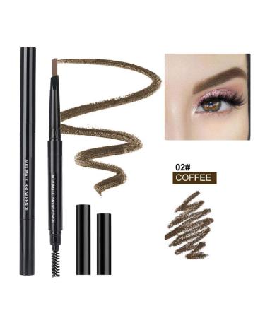 5 colors eyebrow pen double head pencil for eyebrows waterproof Eye brow stencil triangle tip with makeup cosmetic brush coffee double head.