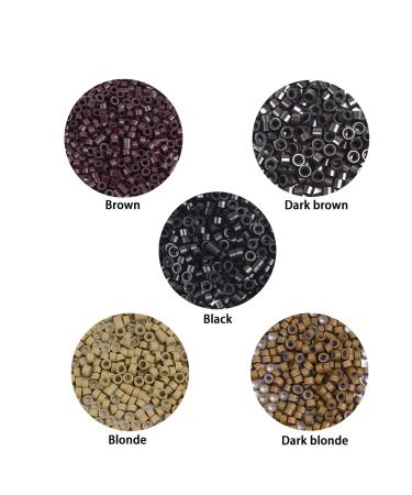 500 Pcs Black Silicone Lined Micro Rings Links Beads 5mm for Hair Extensions Tool - Buy Online on SooperMarket.com