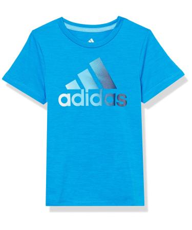 adidas Boys' Short Sleeve Aeroready Feel Free Bos Tee 5 Blue Rush Heather