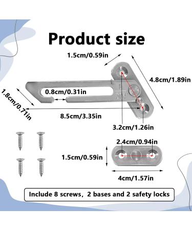 2 Pcs Stainless Steel Window Locks Safety Window Restrictors for Upvc Prevent Your Child or Pet from Falling by The Window Suitable for Home Kindergarten School Hospital Office - Buy Online on SooperMarket.com