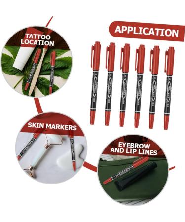 Beavorty 6pcs White Eyebrow Mapping Pencil Makeup Marker Pens Cosmetic Liner Leather Pen 13.9x1.8cm Red - Buy Online on SooperMarket.com