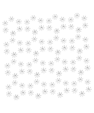 FOMIYES 100 Pcs Hairpin Accessories Applique Bride Flowers 1X1cmx2pcs Silverx2pcs