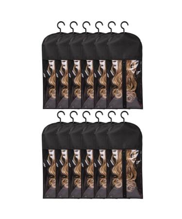 AIDIRui Hair Extension Holder for Multiple Wigs Holder Wig Bags Storage with Hanger Hair Extension Storage Wig Storage 12piece