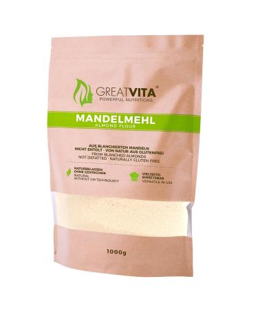 GreatVita Almond Flour - Natural Blanched Almonds 1000g | Premium Ground Almonds for Baking & Cooking - Buy Online on SooperMarket.com