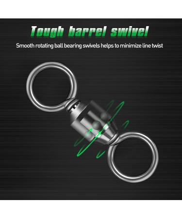 Truscend Fishing Leaders Saltwater Tackle Rig with Swivels Snap - High-Strength Stainless Steel Wire - Fishing Gear Kit for Lures and Hooks - 14KG-60PCS - Buy Online on SooperMarket.com