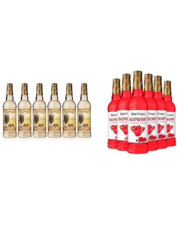 Jordan's Skinny Sugar-Free Hazelnut Coffee Syrup (750ml Pack of 6) & Raspberry Syrup (750ml Pack of 6) - Guilt-Free Sweet & Fruity Flavor Combo for Tea Coffee Lemonade & More