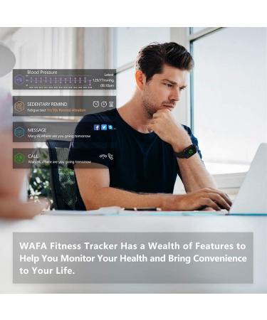 Wafa Fitness Tracker: Heart Rate & Blood Pressure Monitor, Waterproof Sports Smart Watch - Bluetooth Bracelet for Kids, Women, and Men in Black - Buy Online on SooperMarket.com