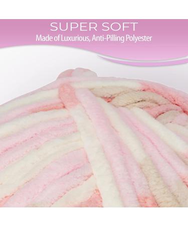 Lomaire Chunky Yarn Blanket Crochet Kit - 3.3LB Chenille Yarn, 8mm Crochet Hook, Cotton Tote Bag - Knitting & Crochet Supplies in Pink Coffee Mushroom - Buy Online on SooperMarket.com