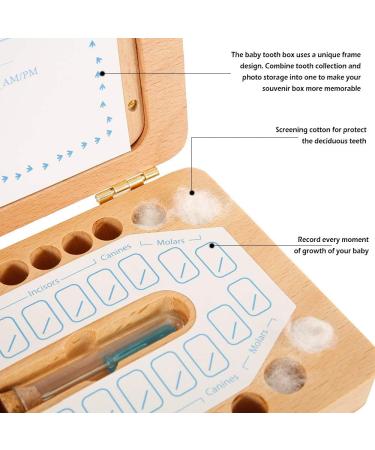 Keyohome Baby Teeth Keepsake Box with Photo Frame - Wooden Organizer for Boys and Girls | Memory Gift with Tweezers & Screwdriver - Buy Online on SooperMarket.com