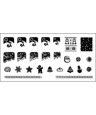 Stamping stencil plate Christmas X-mas frost flower Santa Claus XLR18 nail art nail design