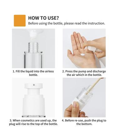 LONGWAY 4 Oz Clear Airless Cosmetic Travel Pump Bottle - Pack of 6 | Refillable Shampoo & Foundation Dispenser Containers - Buy Online on SooperMarket.com