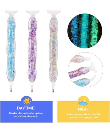 14pcs Diamond Painting Art Drill Pen Set - Luminous 5D Point Drill Pen Tools with Wax & Storage Box - Purple Resin Cross Stitch Diamond Rhinestone Beads Picker for DIY Nail Art & Embroidery Decoration - Buy Online on SooperMarket.com