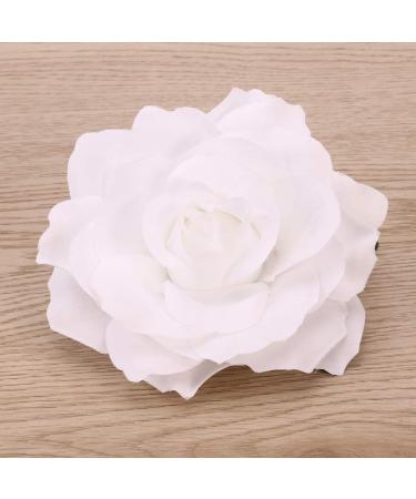 KALLORY Womens Hair Clips Rose Brooch Pin Rose Hair Clip Flower Hairpin Flower Hair Clip Artificial Flower Brooch for Women Party (1 Piece White) Rose Flower Hair Clip Bridal Hair Clip - Buy Online on SooperMarket.com