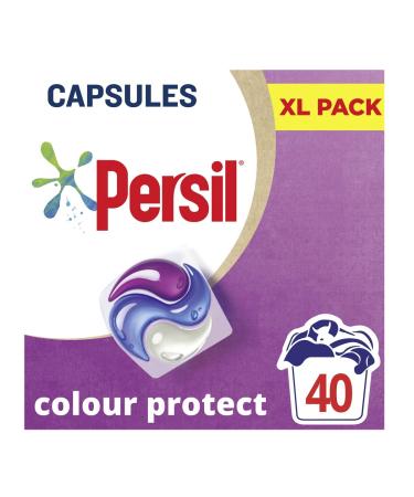 Persil 3 in 1 Colour Protect Laundry Washing Capsules keeps colours bright with recyclable plastic-free box* 40 Washes Fresh 40 Count (Pack of 1)