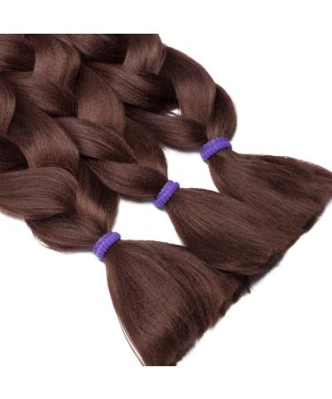 Tess 41 Jumbo Braids Extensions - Crochet Synthetic Hair (3PCs 165g/bundle 100cm) - Chestnut & Chocolate Brown - Buy Online on SooperMarket.com