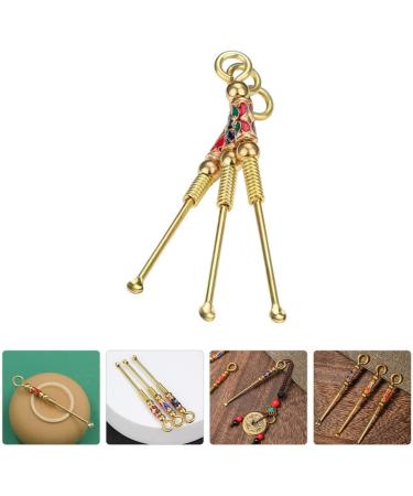 3Pcs Micro Mini Scoop Earwax Removal Kit - Tiny Gold Set Lab Spatula for Glitter Mica, Cleaning Tools - Buy Online on SooperMarket.com