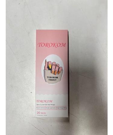EBANKU Semi Cured Gel Nail Strips - Long Lasting Waterproof Nail Polish Wraps in Yellow and Orange | Includes Cuticle Stick, Nail File, Wipes - DIY Gel Nail Stickers - Buy Online on SooperMarket.com