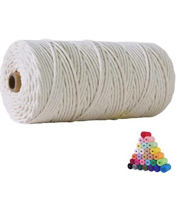 Macrame Cord 3mm x109 Yards Macrame Cords Colored Cotton Macrame Rope Craft Cord for DIY Crafts Knitting Plant Hangers Christmas Wedding D cor(Natural Color/Beige) Beige 3mm*109yards