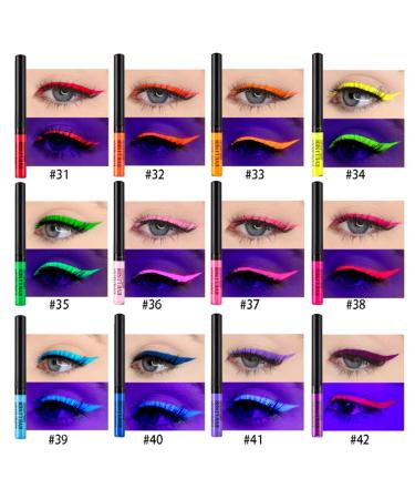 Neon Liquid Eyeliner Set - 12 UV Glow Matte Waterproof Eyeliners for Everyday Halloween & Christmas | Durable & Colorful - Buy Online on SooperMarket.com