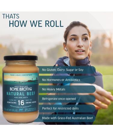 Natural Australian Beef Bone Broth Concentrate - 13oz Jar | Gluten Free, Nutrient Dense | Made in Australia - Buy Online on SooperMarket.com