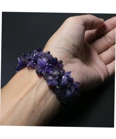 TEHAUX Womens Bracelet 2pcs Chunky Chakra Bracelet Irregular Bracelet Crystal Beads Layer Crystal Bracelet Layer Gemstone Crystals Bracelet Women Gemstone Bracelet To Heal Purple Rope - Buy Online on SooperMarket.com