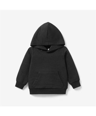 PatPat Toddler Hoodie - Textured Black Hooded Sweatshirt for 2-3 Year Old Boy or Girl - Buy Online on SooperMarket.com