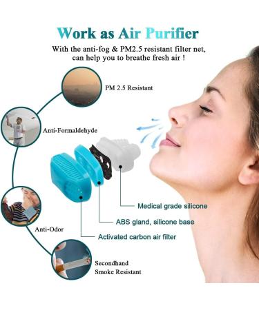 2-in-1 Anti Snoring Air Purifier for CPAP Users - Nasal Vents Plugs for Comfortable Sleep and Snoring Reduction - No Charging Needed - Men and Women - Buy Online on SooperMarket.com