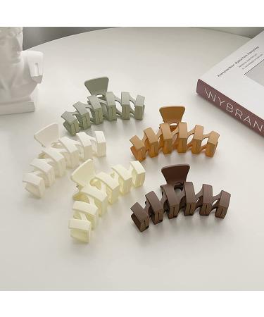 Matte Large Hair Claw Clip - 4.5 Inch Non-Slip Claw for Thick or Thin Hair - Strong Hold - 5 Colors - Women/Girls Accessory - Buy Online on SooperMarket.com