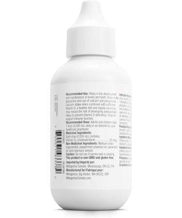 Metagenics - D3 Liquid - 59.14 mL - 2 fl oz - Buy Online on SooperMarket.com