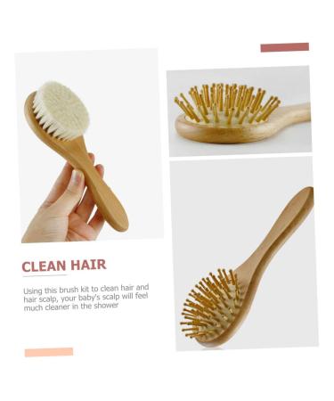 PLAFOPE 1 Set Baby Hair Brush and Hair Dryer Set with Scalp Massage and Wood Comb - Newborn and Baby Hair Care Essentials - Buy Online on SooperMarket.com