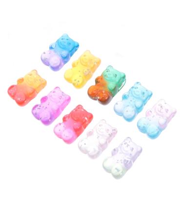 STOBOK Sequins 50pcs Head Headdress Bear Charms Earrings Hair Clips Diy Resin Gradient Ties Headwear Accessories Sequin