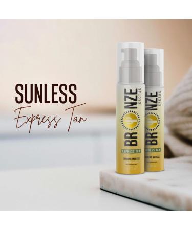 Bronze Cactus Express Self Tan Mousse with Hyaluronic Acid - 6.7 fl. oz - Face & Body Bronzer for Sunkissed Glow - Buy Online on SooperMarket.com