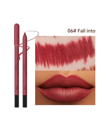Long Lasting Waterproof Creamy Lip Liner Pencil - High Pigmented, Non-Fade, Non-Dry, Professional Makeup - 12 Hours Wear - Matte Lip Liner Pencil for Women (06 FALL INTO) - Buy Online on SooperMarket.com
