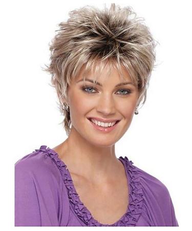 Chic Women Short Wig | 100% Human Hair Real Hair Wig for Cosplay & Parties | Fashionable Wave-Shaped Style - Buy Online on SooperMarket.com