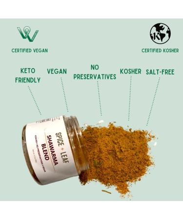 Spice + Leaf Premium Shawarma Spice Seasoning 3.5 Oz - Vegan, Kosher, Preservative-Free Blend for Authentic Middle Eastern Flavor - Buy Online on SooperMarket.com