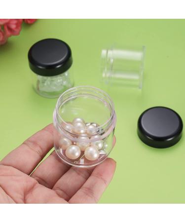 20 Pieces Empty Cream Cans - 40ml Transparent Plastic Containers for Cosmetics & Lip Balm with 3 Mini Black Spatulas | International Shipping - Buy Online on SooperMarket.com